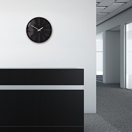Sigel WU113 moderne, große Design Funk-Wanduhr, Modell ondo, schwarz, Ø 36 cm, reddot design award 2014 Gewinner - 6
