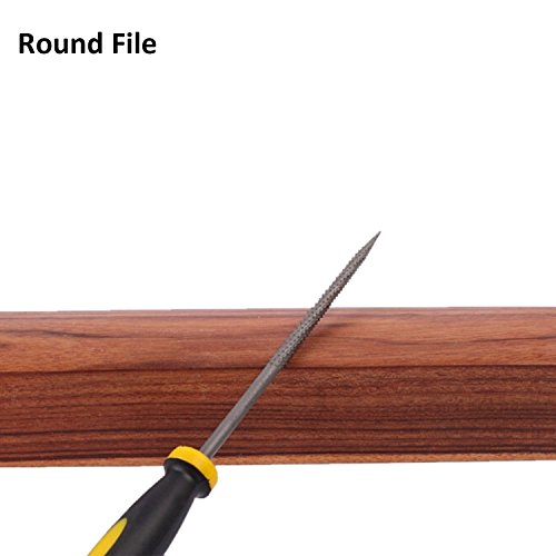 Tily 5 x 180 mm verschiedene Mini Hand Datei Holz Raspel Set mit Gummi Griff (6pcs) - 8