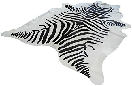 Narbonne Leather Co Natural Cowhide Rug - Zebra - Classic Pattern - 193 cm x 194 cm Luxury Designer Hide by