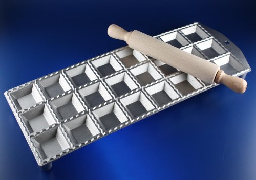 MAAJ® RAVIOLIFORM RAVIOLIBRETT NUDELBRETT 24 GROSSE RAVIOLI CLASSICI MIT TEIGROLLE