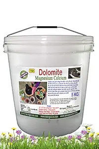 TSR Organic Fertilisers & Pesticides Dolomite Lime Powder 5 KG Bucket Magnesium and Calcium Fertilizer, Excellent for Soil PH Balance for All Indoor and Out Door Plants and Gardens
