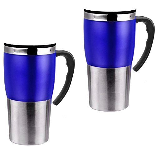 2 Stck Thermobecher Blau 300 ml mit Griff Isolierbecher aus Edelstahl/Kunststoff Auto-Kaffeebecher Kaffee-Kanne 2 Stck Thermobecher Blau 300 ml mit Griff Isolierbecher aus Edelstahl/Kunststoff Auto-Kaffeebecher Kaffee-Kanne