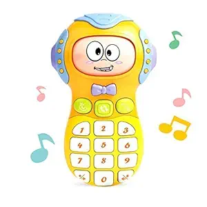 FUN FUN Smart Phone Cordless Mobile Phone Baby Funny Phone Toy Light Music Toddler Kids Educational Call Chat Learning Play Role Play Above 6 Months Kids Boys Girls Best Gifts Toy (Funny Phone)