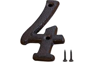 Zayookey Numéros d'Adresse de Maison Métal Numéros de Rue House Numbers Numéros de Porte pour Mur Logo (Numéro 4)