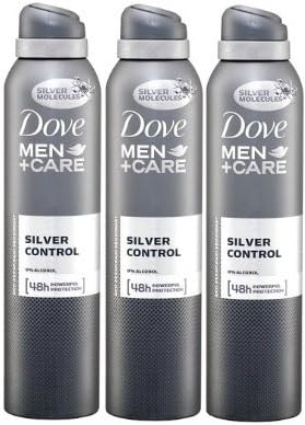 DOVE ANTIPERSPIRANT MEN SILVER CONTROL 150ML - PACK OF 3