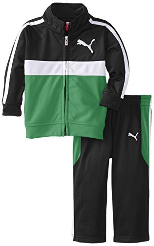 PUMA - Kids Babys Infant Color Block Tricot Set, Black, 24 Months Color: Black Size: 24 Months