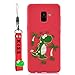 Produktbild Everainy Kompatibel für Samsung Galaxy A8 2018 Silikon Hülle Matt Ultradünn Hüllen mit Schlüsselband Handyhülle Gummi für Galaxy A8 2018 Stoßfest TPU Gel Stoßstange Cover (Dinosaurier)