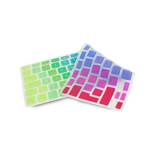 System-S Silikon Tastaturschutz Tastaturabdeckung QWERTZ Deutsche Tastatur Abdeckung Schutz für MacBook Pro 13 15 17 Zoll iMac MacBook Air 13 Zoll in Regenbogenfarben - 2