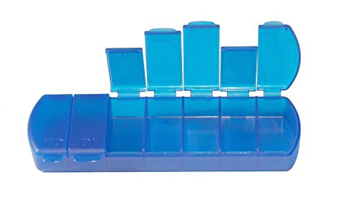 Pillendose für 7 Tage, Tablettendose von MaxBox, Pillenbox mit getrennten Fächern – blau - 5