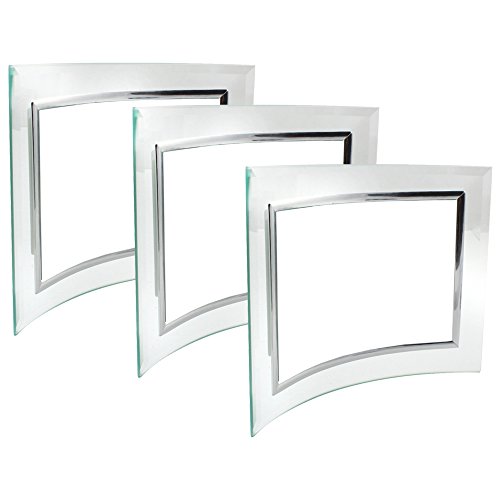COM-FOUR 3er Set geschwungener Bilderrahmen aus Glas
