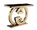 Produktbild GG modernes Gold Designer Venezianer Konsole mit Schwarz Glas Top