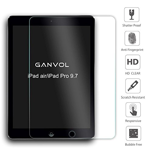 Ganvol Panzerglasfolie Apple iPad Pro 9.7 / iPad Air 2/ iPad Air 1 Panzerfolie Hartglas 0.33mm 2.5D, 1 Pack - 6