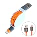 Produktbild Interesting® Orange 1M Schnellladegerät Einziehbares TPE USB 3.1 Typ C Daten Ladegerät Ladekabel
