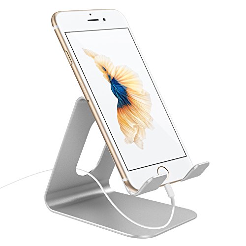Handy Halterung, Sunvito Aluminium Metall stÃ¤nder Halter Desk Desktop Handy StÃ¤nder fÃ¼r iPhone Samsung Huawei iPad Tabletund E-Reader andere Smartphone(Silber)