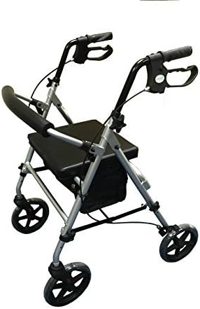 Folding Lightweight 4 Wheel walking Rollator with Adjustable frame and padded seat (Eligible for VAT relief refund in the UK)