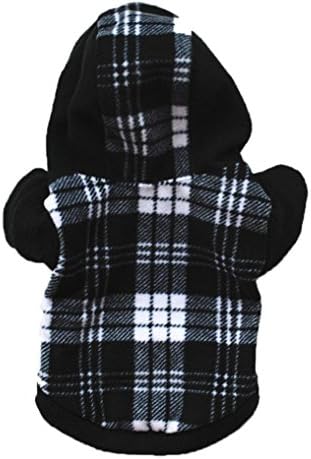 Dog Clothes, Hmeng Polar Fleece Plaid Small Dog Pet Teddy Clothes Fashion Pets Dogs Puppy Hoodie Spring Summer Clothes Apparel (XS, Black)