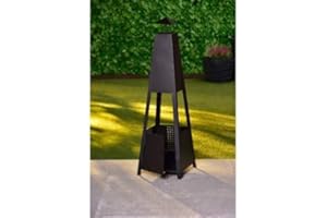 OTZ Chiminea Outdoor Fire pit Log burner Heater 100cm x 30cm x30cm Fully assembled Black