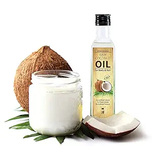 looms & weaves - Pure Raw Coconut Oil for Skin and Hair, Good for Baby Skin Anti-ageing - 200 ML