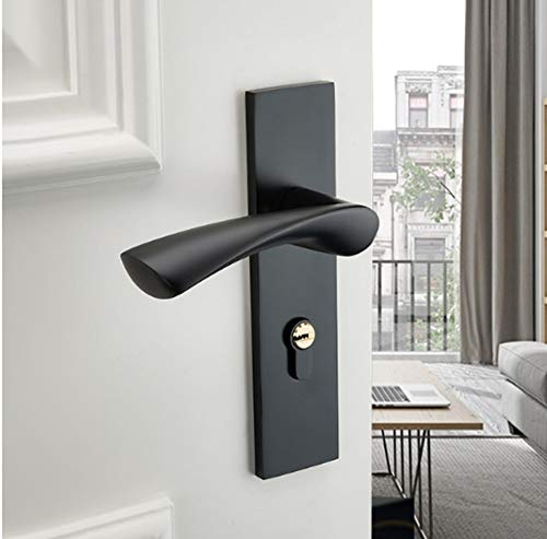 Preisvergleich Produktbild ALIELO Amerikanisches modernes unbedeutendes Innenschlafzimmertürschloss-Schwarzb...