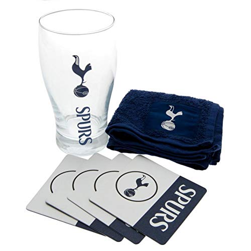 Tottenham Hotspur FC MINI Football Logo Bar Set Pinta de verre (, serviette et sous-verres)