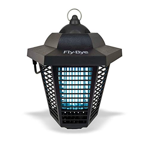 Fly-Bye 20W Outdoor Zapper Insect Killer UV Light-Attract Zap Flying Insects Power of a Commercial Made The Home-2000v Killing Mesh Grid, for Indoor And Use-UK Plug, Nero