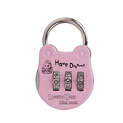 Preisvergleich Produktbild MagiDeal 3 Kombination Sicherheitsschrank Reisegepäck-Taschencode Vorhängeschloss Rosa