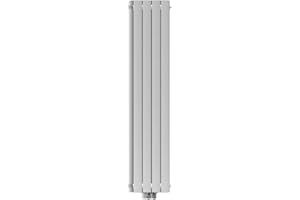 SONNI radiatore termoarreto a parete 1600 x 311 x 48 mm, termosifone a soggiorno potenza 496 W, radiatore verticare strato singolo da bagno, connessioni centrali G 1/2" - Bianco