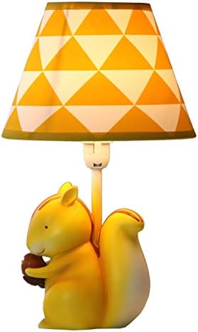 Squirrel LED Dimmable Desk Lamp, Children's Bedroom Bedside Light E27 Boy Girl Nursery Cute INS Style Table Lamp - Yellow