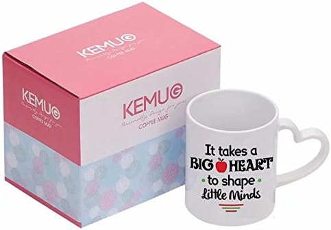 Ceramic Coffee Mug – It Takes a Big Heart to Shape Little Minds,Coffee Mug 11 oz. Perfect for Teachers Gifts, Best Christmas Gifts for Teachers By Kemug