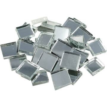 Preisvergleich Produktbild Spiegelmosaik Mosaiksteine silber 10x10mm [Spielzeug]