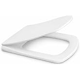 Kare Slim Ultra İnce Yavaş Kapanan Klozet Kapağı, Soft Close Sessiz Mekanizma, Kaymaz Tabanlı Sabit Duruş, Dayanıklı Durolast