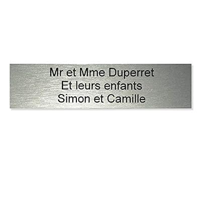 DECOHO Plaque boite aux lettres Decayeux (100x25mm) gris argent lettres noires - 3 lignes