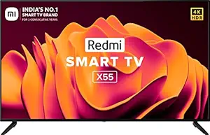 Redmi 139 cm (55 inches) 4K Ultra HD Android Smart LED TV X55|L55M6-RA (Black) (2021 Model) Redmi 139 cm (55 inches) 4K Ultra HD Android Smart LED TV X55|L55M6-RA (Black) (2021 Model)