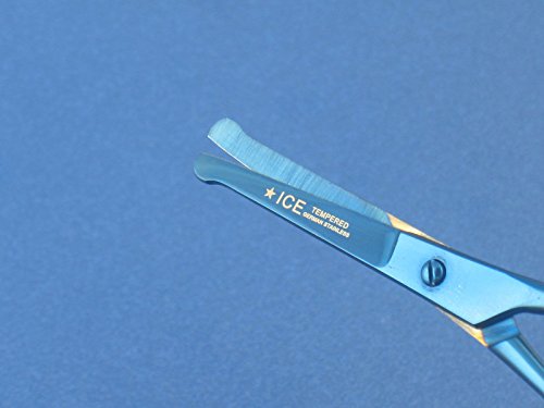 Bartschere BLUE TITANIUM Schnurrbart-Schere Nasenhaarschere mit Mikroverzahnung - 2