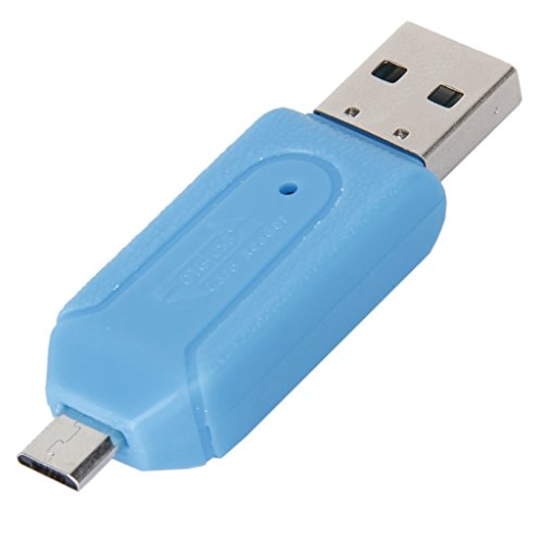 DaoRier Micro USB OTG zu USB 2.0 Adapter SD TF Micro SD Kartenleser Kartenlesegerät mit standard USB Male Micro USB Male Card Reader für SDXC SDHC SD MMC RS-MMC PC Smartphones Blau - 4