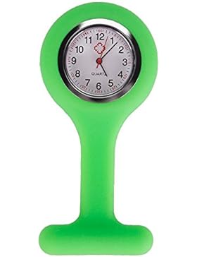 SEARCHALL Silikon Runde Zifferblatt Quarz Tasche Krankenschwester Uhr - Grün