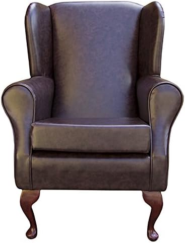 Small Westoe Wingback Armchair in a Memphis Chestnut Faux Leather