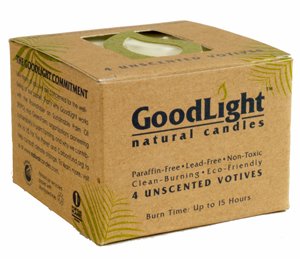Goodlight Naturel Bougies sans paraffine 15 heures Bougies/4-Pack