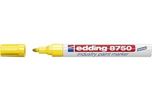 ‎EDDING edding 8750 Industrie Lackmarker - gelb - 1 Stift - Rundspitze 2-4 mm - Lackstift zum Beschriften von staubigen, leicht öligen Oberflächen, Reifen, Metall, Glas und Holz - permanent, wasserfest