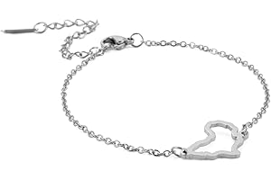 UNIFT Carte De l'Afrique (Couches) Bracelet Pour Femme En Acier Inoxydable évider Breloque (Double Couche) Bracelet Réglable Carte De l'afrique Continent Bijoux