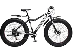 Marlin Bikes, Marlin Thor Aluminum-Alloy Fatbike, 26x4.9 inch Wheel, 7 Speed Shimano Gears with Dual disc tektro Brakes, 18 inch Aluminum Alloy Frame (Thor Black/White)