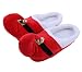 Produktbild Lalang Weihnachten Stil Plüsch Baumwolle Hausschuhe Kreative Gift Pantoffeln für Damen & Herren & Kinder Geburtstagsgeschenk (EU 40-48, Rot)