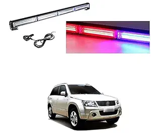 PRIKNIK Car Emergency Strobe Police Light LED Flasher Warning Beacon Hazard Caution Light Bar Compatible with Maruti Suzuki Grand Vitara XL-7 (Red, Blue)