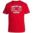 APSRA TRADER Funny T-Shirt Trust ME, I AM A Coach Soccer Hockey Football Cricket Red Cotton T-Shirt - Regular Fit, Printed T-Shirts for Men