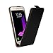 Produktbild Ambaiyi Flip Leder Hülle Handyhülle Klapp Echt Ledertasche Schutzhülle für Samsung Galaxy J7 2016 J710 , Schwarz
