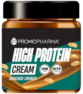 High Protein Cream - Crema Spalmabile 100% Arachidi Crunchy - Ricca di Proteine e Low Carb - Ideale per Dieta Chetogenica - High Protein Food - 200 g