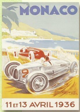 FRENCH VINTAGE METAL SIGN 40x30cm RETRO AD MONACO 1936 AUTOMOBILE GRAND PRIX