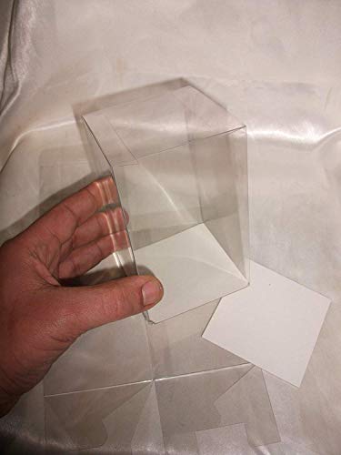 50 PZ Scatola pvc trasparente 8X8X13 cm portaconfetti per BOMBONIERA