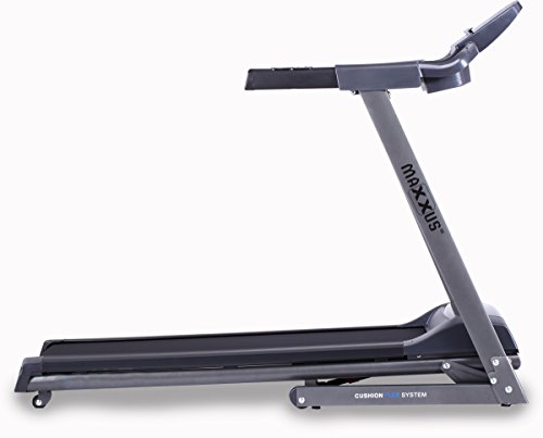 MAXXUS Laufband 4.2i mit Dämpfungssystem, klappbare Lauffläche, 16km/h und 12% Steigung (mit Spindelmotor). Solide MAXXUS Qualität. Perfekte Dämpfung der Lauffläche. Pulsmessung, HRC-Programme, BMI-Messung, 36 Trainingsprofile, Tablet-Halterung, Transportrollen. - 2