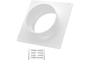 H&C VENT Kołnierz ścienny 100 mm rura Złące do Wentylacji Duct PVC - ŚREDNICA 100 mm - Prosty OKRąGLY Element Systemu Air